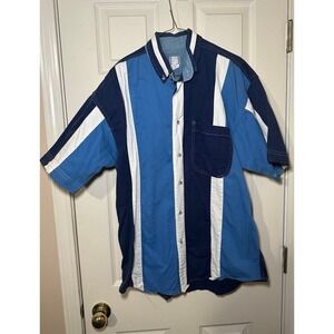 Basic Editions Vintage 90s Polo Blue Stripe denim Men's shirt